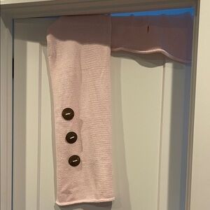 100% Pure Pink Scarf with Brown Buttons